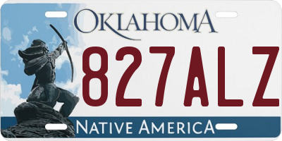 OK license plate 827ALZ
