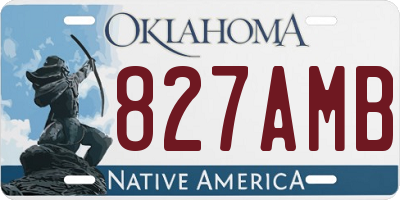 OK license plate 827AMB