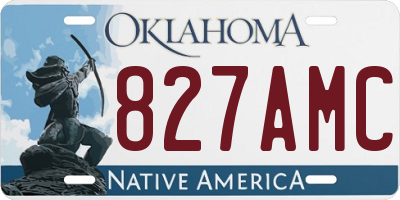 OK license plate 827AMC