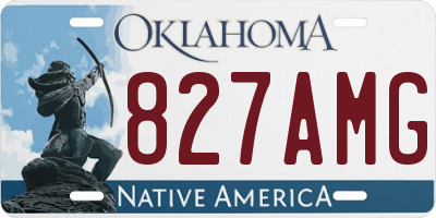 OK license plate 827AMG