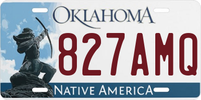 OK license plate 827AMQ