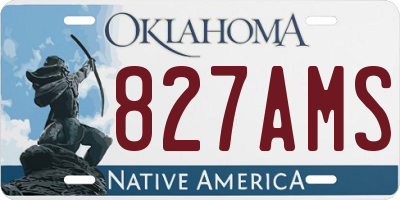 OK license plate 827AMS