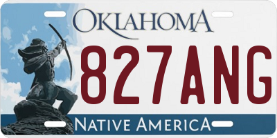 OK license plate 827ANG