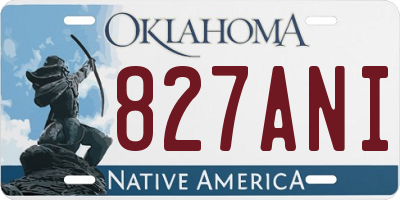 OK license plate 827ANI