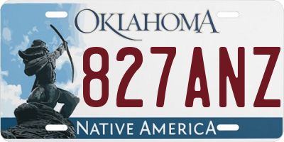 OK license plate 827ANZ