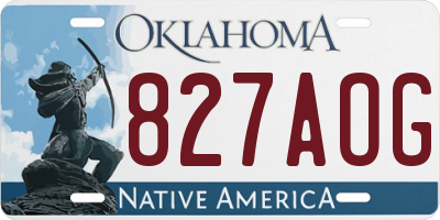 OK license plate 827AOG