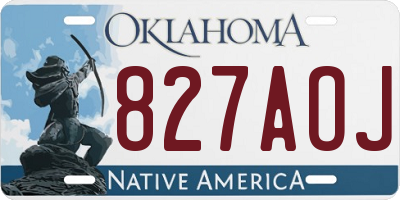 OK license plate 827AOJ