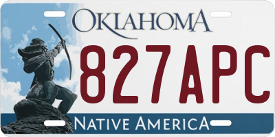 OK license plate 827APC