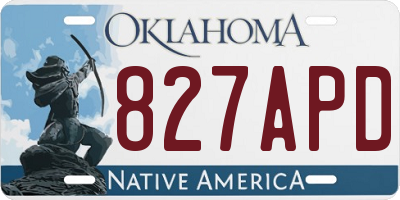 OK license plate 827APD