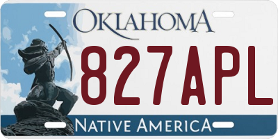 OK license plate 827APL