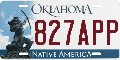 OK license plate 827APP