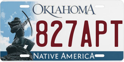 OK license plate 827APT