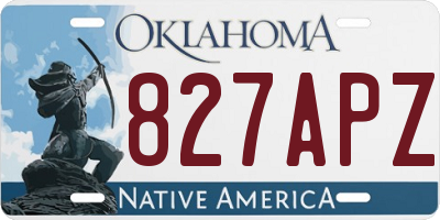OK license plate 827APZ