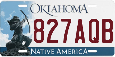 OK license plate 827AQB