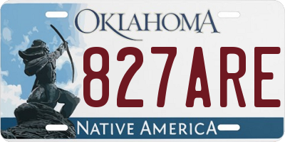 OK license plate 827ARE