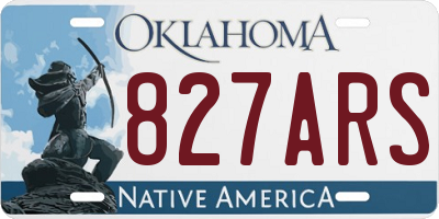 OK license plate 827ARS