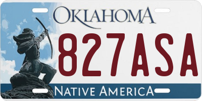 OK license plate 827ASA