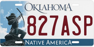 OK license plate 827ASP