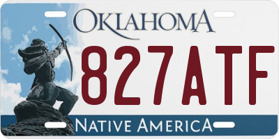 OK license plate 827ATF