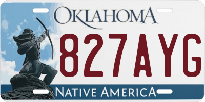 OK license plate 827AYG