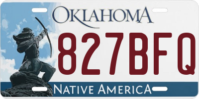 OK license plate 827BFQ