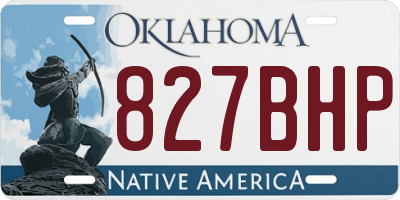 OK license plate 827BHP
