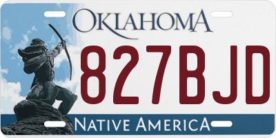 OK license plate 827BJD