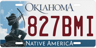OK license plate 827BMI