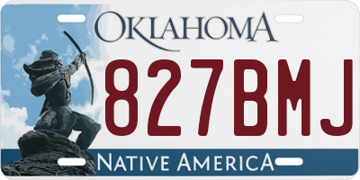 OK license plate 827BMJ