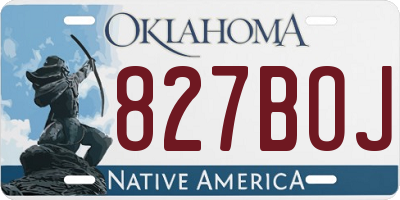 OK license plate 827BOJ