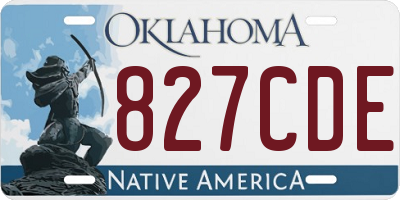 OK license plate 827CDE