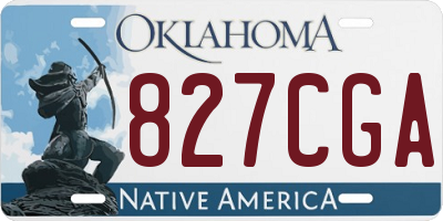 OK license plate 827CGA