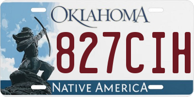 OK license plate 827CIH