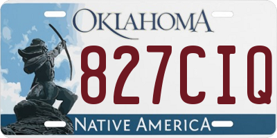 OK license plate 827CIQ