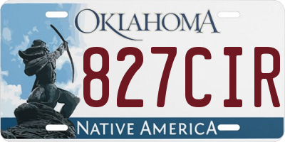 OK license plate 827CIR