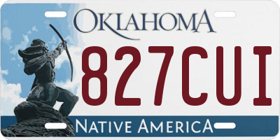 OK license plate 827CUI