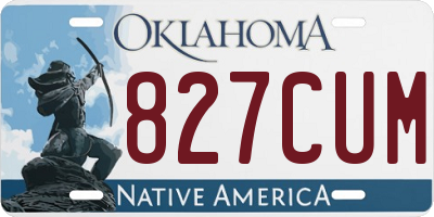 OK license plate 827CUM