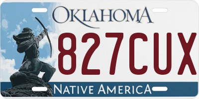 OK license plate 827CUX
