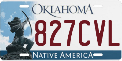 OK license plate 827CVL