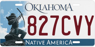 OK license plate 827CVY