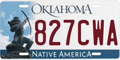 OK license plate 827CWA