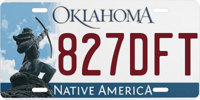 OK license plate 827DFT