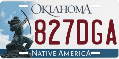 OK license plate 827DGA