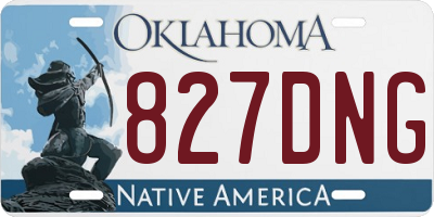 OK license plate 827DNG