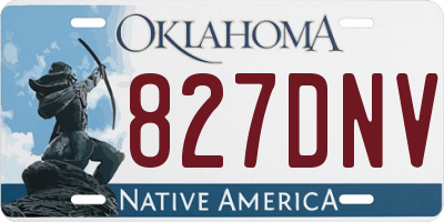 OK license plate 827DNV