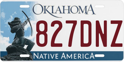 OK license plate 827DNZ