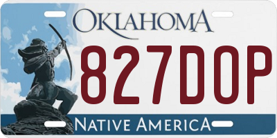 OK license plate 827DOP