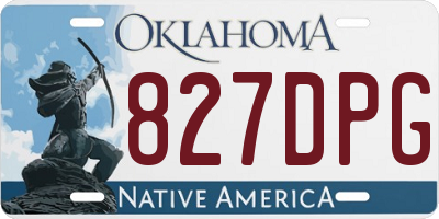 OK license plate 827DPG