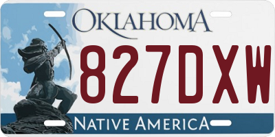 OK license plate 827DXW