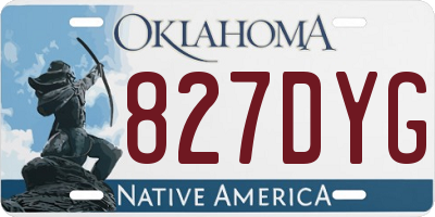 OK license plate 827DYG